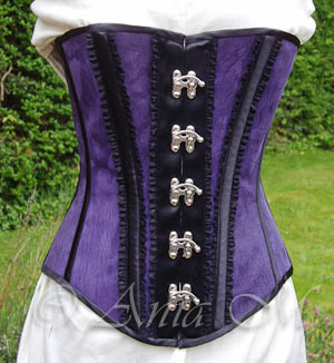 Leather and Satin Overbust Corset 26"